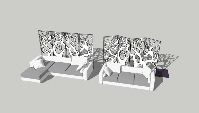 镂空隔断屏风草图大师模型，隔断屏风sketchup模型下载