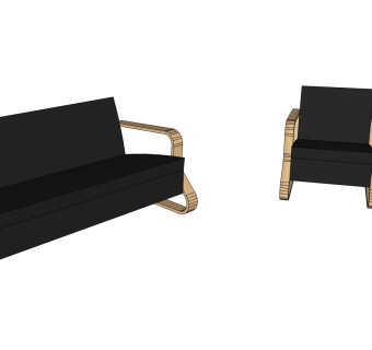 阿尔瓦·阿尔托家具作品草图大师模型下载