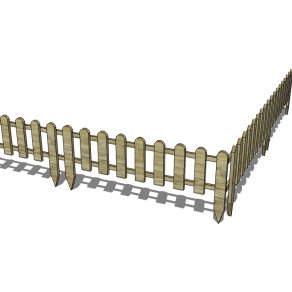木质围栏su模型下载、围栏草图大师模型下载