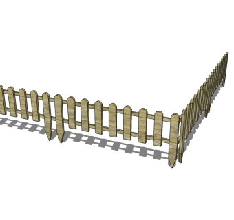 木质围栏su模型下载、围栏草图大师模型下载