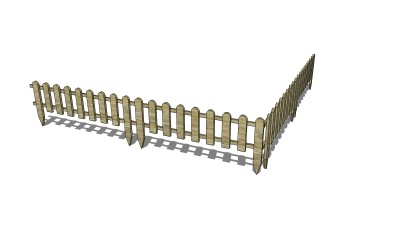 木质围栏su模型下载、围栏草图大师模型下载
