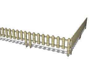 木质围栏su模型下载、围栏草图大师模型下载