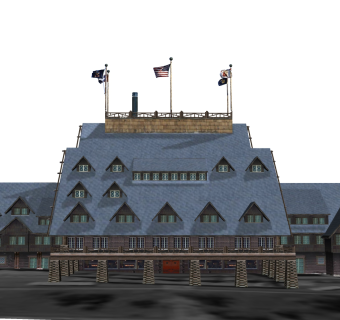 工业风饭店外观免费su模型下载、工业风建筑草图大师模型下载