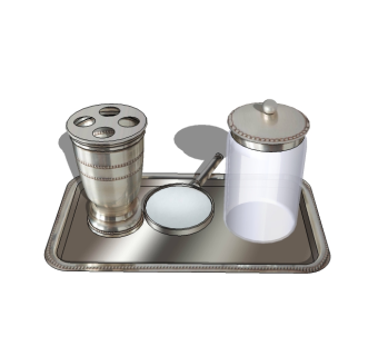 工业风餐具草图大师模型，餐具sketchup模型下载