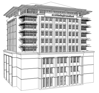现代医院su模型，医院草图大师模型下载
