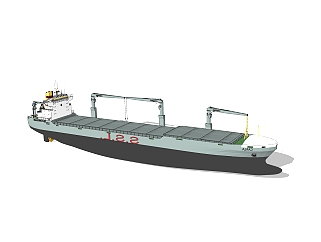 现代大型货轮sketchup模型，货船skp模型下载