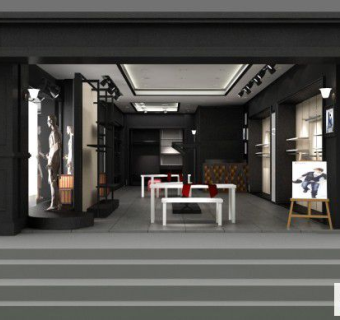 现代男装服装店cad施工图，服装店cad竣工图下载
