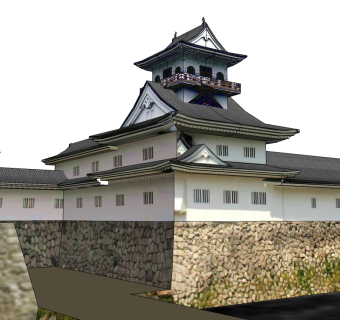 日式城堡草图大师模型下载、日式城堡su模型下载