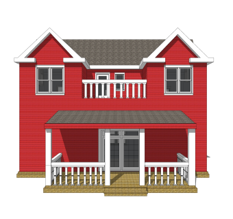 美式别墅草图大师模型，别墅SKB文件下载