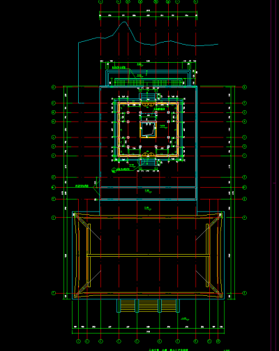 华藏寺大雄宝殿建筑施工图，寺庙CAD图纸下载