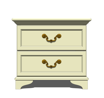 法式床头柜草图大师模型，床头柜SKP模型下载