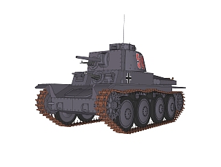 德国PzKpfw-38T<em>坦克</em>草图大师模型，<em>坦克</em>sketchup模型...