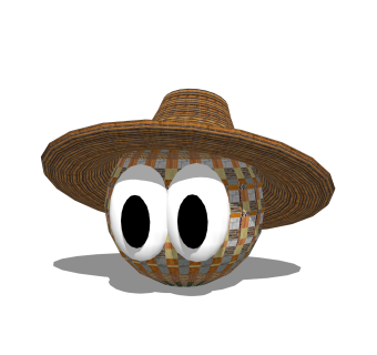 现代藤编帽子草图大师模型,服装店衣架su模型下载