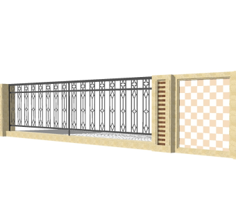 欧式大理石景观墙围墙草图大师模型，大理石景观墙围墙sketchup模型下载