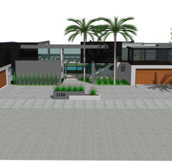 现代风格别墅草图大师模型下载，别墅SKP模型下载