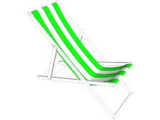 现代折叠躺椅su模型，椅子草图大师模型下载