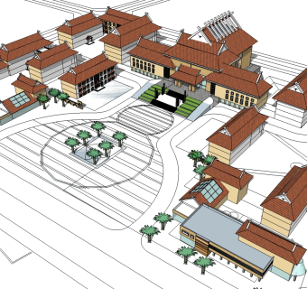 新中式酒店草图大师模型下载、新中式酒店su模型下载