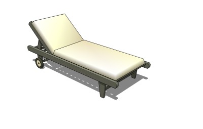 现代简约户外躺椅草图大师模型，户外躺椅SU模型