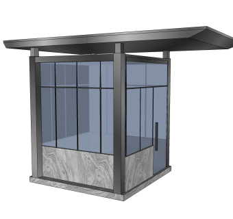 现代岗亭SU模型，岗亭SKB文件下载