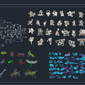  CAD动物图库，动物图库CAD图纸下载