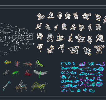  CAD动物图库，动物图库CAD图纸下载