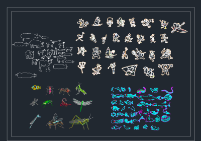  CAD动物图库，动物图库CAD图纸下载