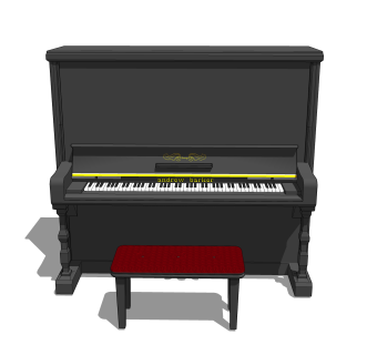 现代钢琴草图大师模型，钢琴SKB文件下载