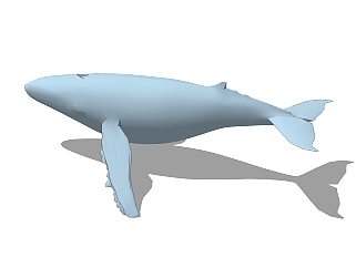 现代鲸鱼草图大师模型，鲸鱼SKP模型下载