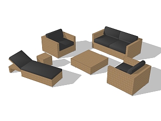 现代沙发椅草图大师模型，沙发椅sketchup模型下载