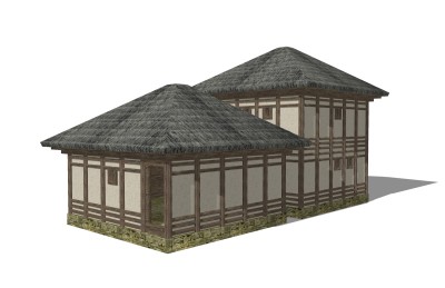 日式乡村住宅草图大师模型，乡村住宅sketchup模型免费下载