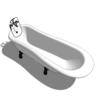 现代浴缸草图大师模型，浴缸免费su模型下载