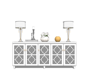 现代简约边柜草图大师模型，边柜SKP模型