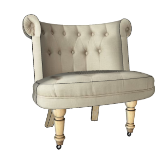 欧式布艺单人沙发sketchup模型，高档布艺沙发su模型下载
