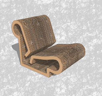 现代创意小座椅sketchup模型，休闲椅草图大师模型下载