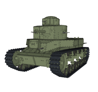 苏联T-24中型坦克sketchup模型，坦克草图大师模型下载