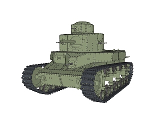 苏联T-24中型坦克<em>sketchup模型</em>，坦克草图大师<em>模型</em>下载