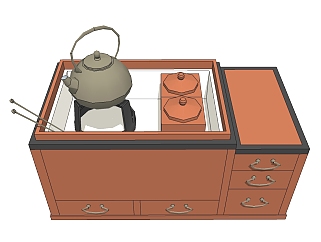 <em>日式茶具</em>草图大师模型，茶具sketchup模型下载