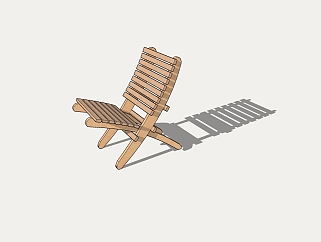 现代户外木制躺椅草图大师模型，<em>户外躺椅</em>SU模型