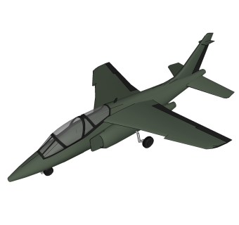 德法Alpha-Jet阿尔法教练机草图大师模型，教练机SU模型下载