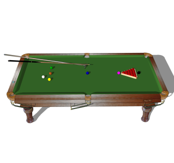 现代台球桌草图大师模型，台球桌SKB文件下载