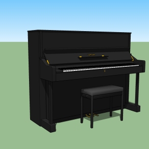 现代钢琴草图大师模型，钢琴sketchup模型下载