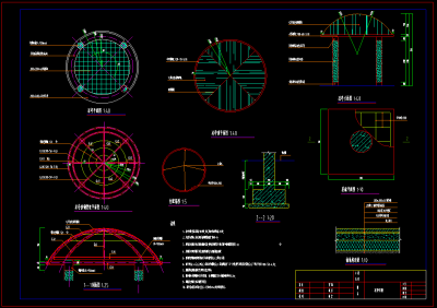 中式观赏凉亭cad施工图，凉亭cad图纸下载