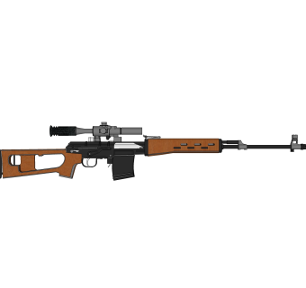 苏联SVD狙击步枪草图大师模型，狙击步枪su模型下载