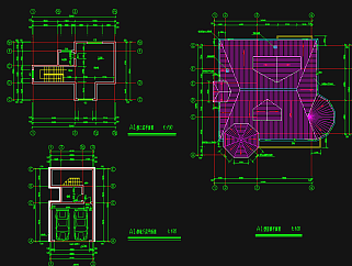 四套经典的别墅CAD施工图，别墅建筑设计图下载