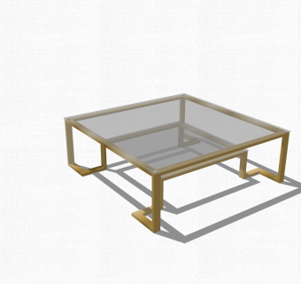 现代玻璃茶几草图大师模型，茶几skp模型下载