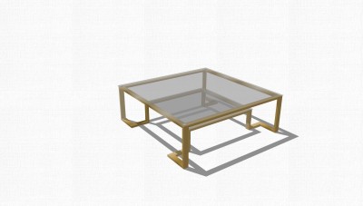 现代玻璃茶几草图大师模型，茶几skp模型下载