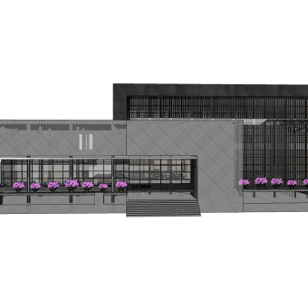 现代售楼处建筑方案草图大师模型，售楼部建筑sketchup模型免费下载