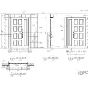 别墅入户门详图cad图纸下载