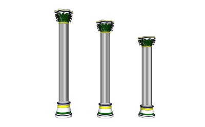 罗马柱skp文件下载，罗马柱草图大师模型