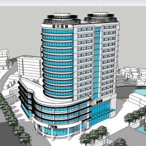 现代医院草图大师模型，医院sketchup模型